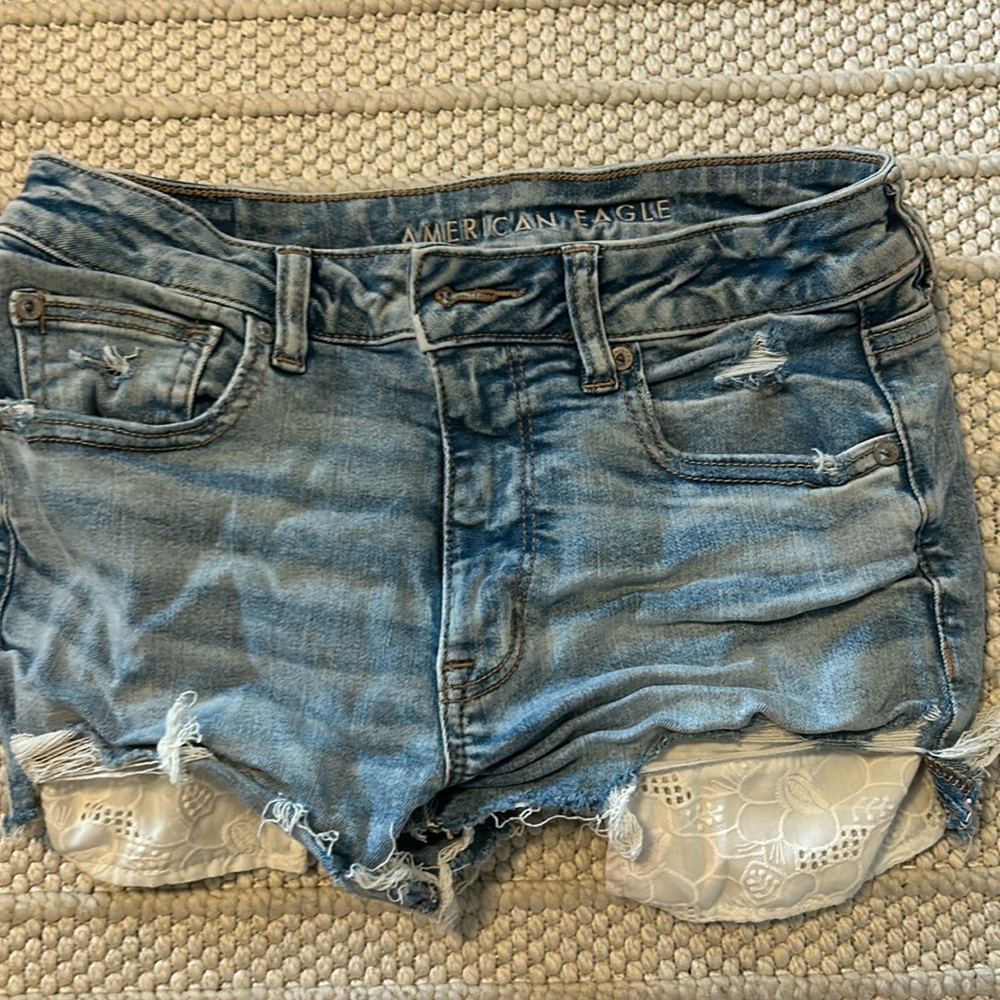american eagle stretch denim shorts